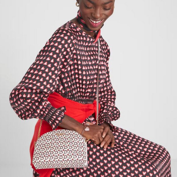 Kate Spade Morgan Fancy Hearts Double-zip Dome Crossbody Purse KA073 - Picture 3 of 11